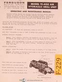 Ferguson Model 19-400, Air Hydrauic Unit, Operations and Parts Manual